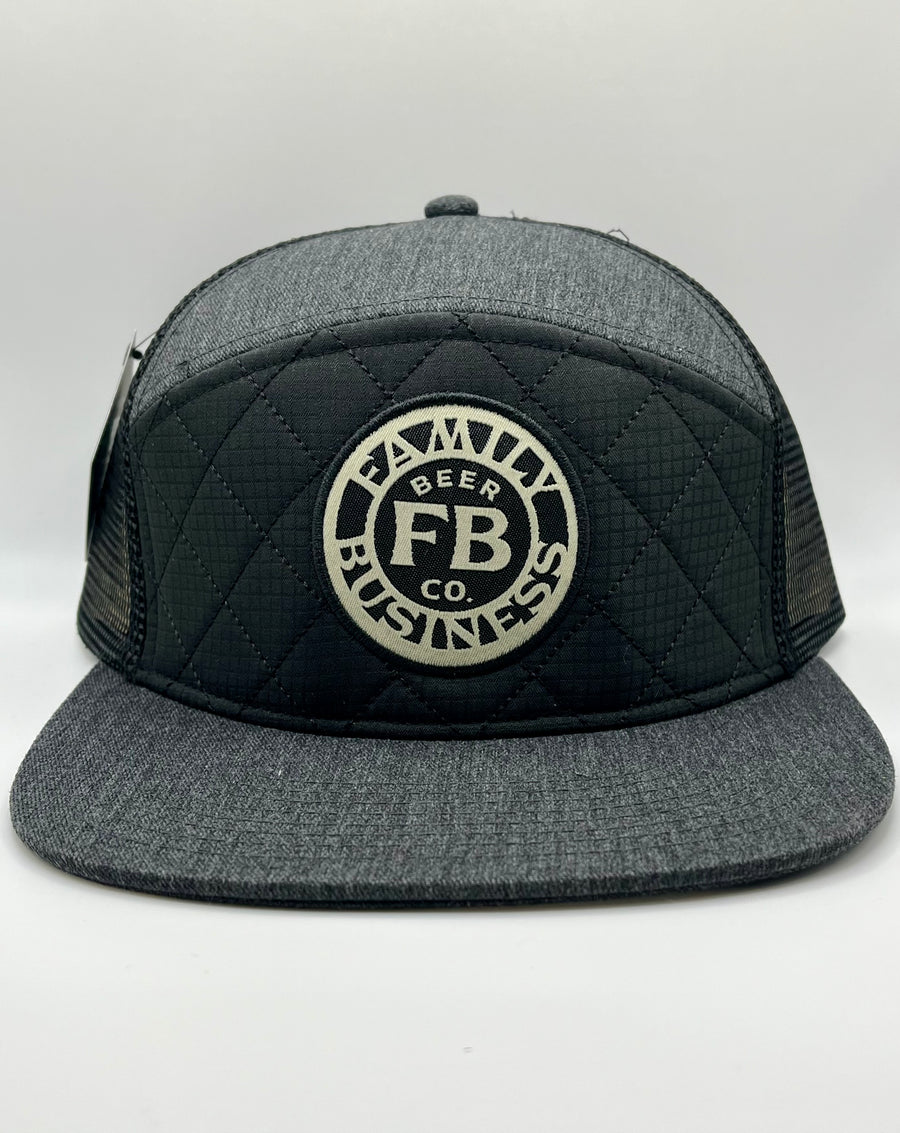 Quilted Front Gray Snapback Hat